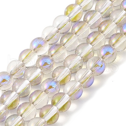 Transparent Electroplate Glass Beads Strands GLAA-T032-T4mm-C07-1