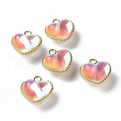UV Plating Rainbow Iridescent Acrylic Pendants OACR-E009-13LG-1