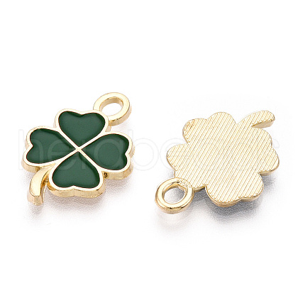 Rack Plating Alloy Enamel Pendants ENAM-N055-088-06LG-1