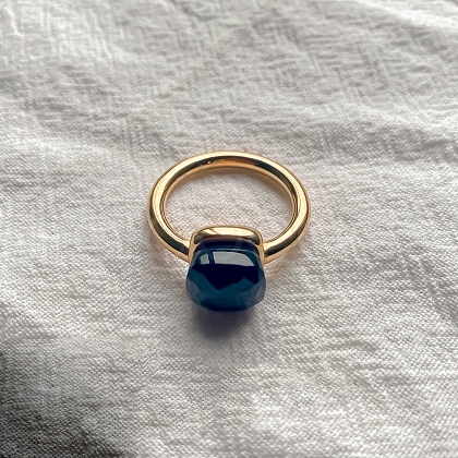 Square 304 Stainless Steel with Glass Finger Rings FS-WG8AAFA-21-1
