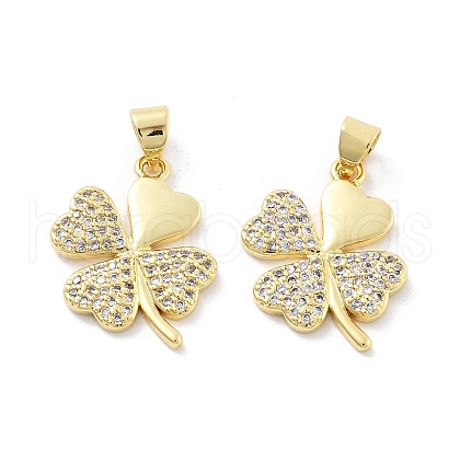 Brass Micro Pave Cubic Zirconia Pendants KK-Z098-08G-1