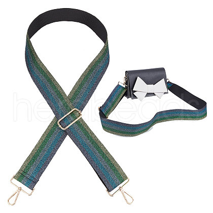 Stripe Pattern Glittered Polyester Adjustable Webbing Bag Straps PURS-WH0005-82KCG-01-1