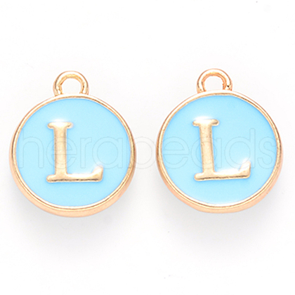 Golden Plated Alloy Enamel Charms X-ENAM-S118-04L-1