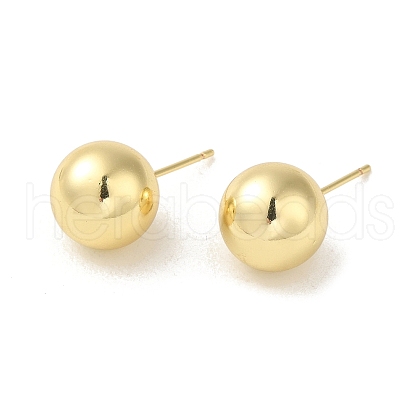 Rack Plated Brass Ball Stud Earrings for Women EJEW-H004-01G-1