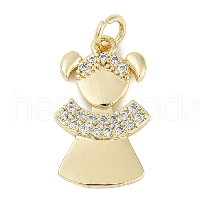 Rack Plating Brass Micro Pave Cubic Zirconia Pendants KK-H509-35G-02-1