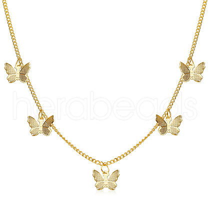 1pc Alloy Butterfly Pendant Necklaces for Women WG64711-04-1