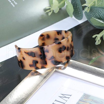 Leopard Print Alloy with Acrylic Cuff Bangles FS-WGDDA9F-02-1