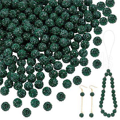   200Pcs Pave Disco Ball Beads RB-PH0001-41J-1