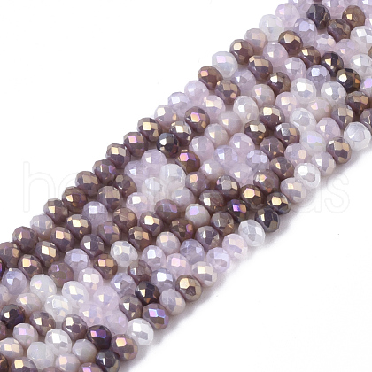 Electroplate Glass Beads Strands EGLA-S192-001A-B01-1