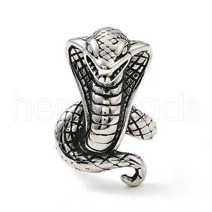 316 Stainless Steel Snake Finger Ring RJEW-C030-05B-AS-1