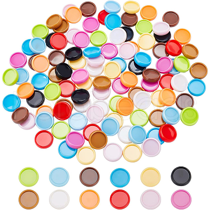CRASPIRE 120Pcs 12 Colors ABS Plastic Loose Leaf Ring Round Binder Discs FIND-CP0001-34-1