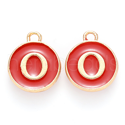 Golden Plated Alloy Enamel Charms X-ENAM-S118-03O-1