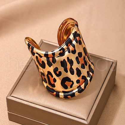 Leopard Print Alloy Cuff Bangles  for Women WGB08C8-01-1