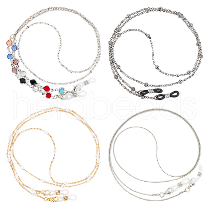 CREATCABIN 4Pcs 4 Styles Iron & Alloy Eyeglasses Chains AJEW-CN0002-75A-1