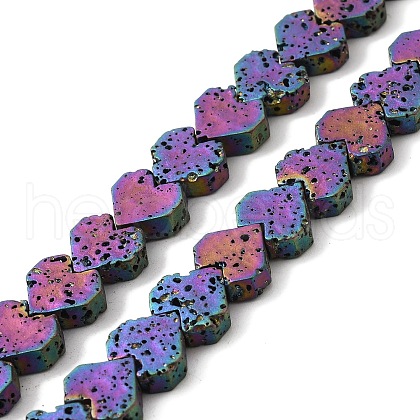 Electroplated Natural Lava Rock Beads Strands G-Q1009-G01-01D-1