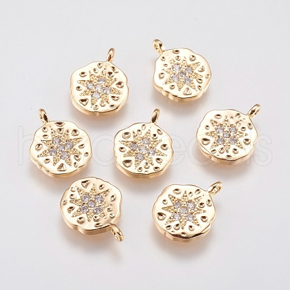 Brass Micro Pave Cubic Zirconia Charms KK-A144-028G-1