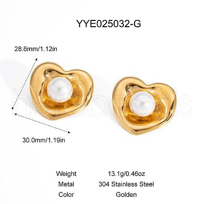 Heart Stainless Steel Stud Earrings DM4461-1-1
