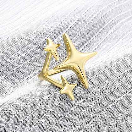 Brass Adjustable Cuff Rings for Women RJEW-U053-06G-1