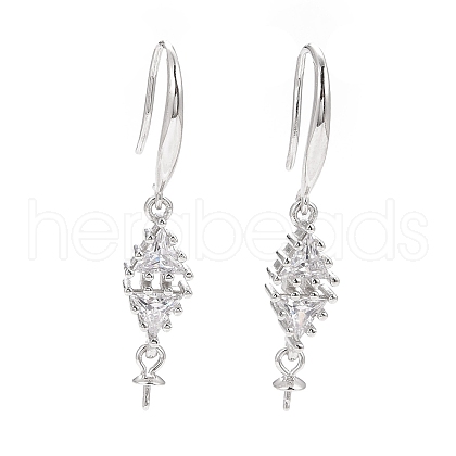 Rhodium Plated 925 Sterling Silver Earring Hooks STER-D035-36P-1