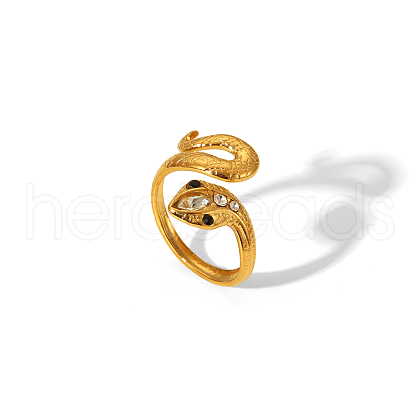 Adjustable European American Snake-Shaped Stainless Steel Ring Jewelry NK1622-1-1