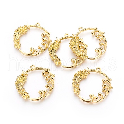 Alloy Open Back Bezel Pendants PALLOY-P180-03G-1