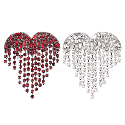 GOMAKERER 2Pcs 2 Colors Alloy Rhinestone Brooch FIND-GO0003-52-1
