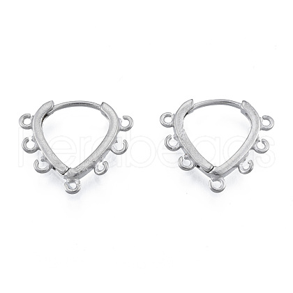 304 Stainless Steel Hoop Earrings Findings STAS-N092-192-1