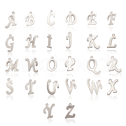 304 Stainless Steel Letter Pendants STAS-CJ0001-42-1