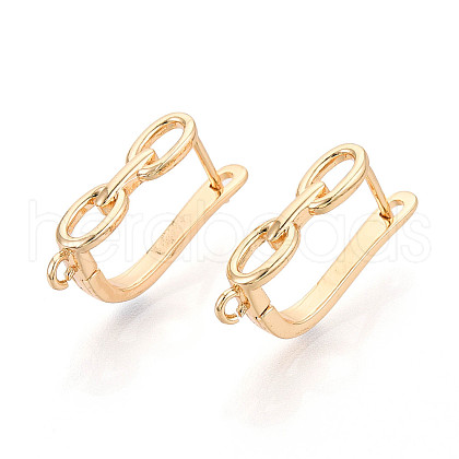 Brass Hoop Earring Findings KK-N267-24G-1