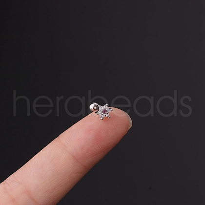 Brass Micro Pave Cubic Zirconia Cartilage Earrings WGF347E-01-1