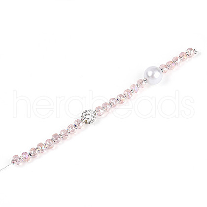 Acrylic & Glass & ABS Plastic Pearl & Alloy & Polymer Clay Pave Rhinestone Beads Strands MAK-T011-08C-1
