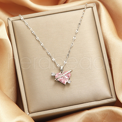Alloy Crystal Rhinestone Pendant Necklaces for Women WGDF473-29-1