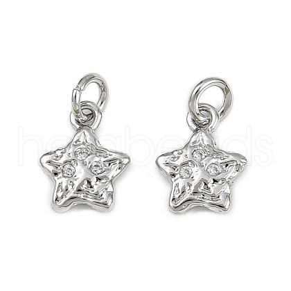 Brass Micro Pave Cubic Zirconia Pendants KK-D375-34P-1
