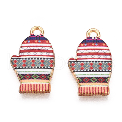 Winter Theme Alloy Printed Pendants PALLOY-D581-01F-1