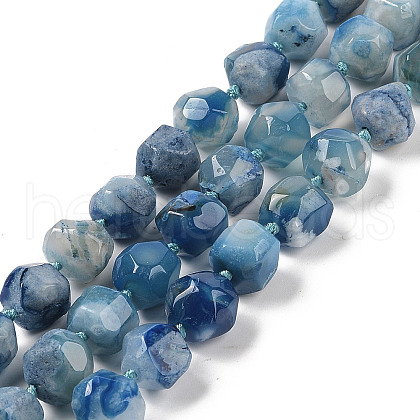 Natural Blue Cherry Blossom Agate Beads Strands G-NH0010-J02-01B-1