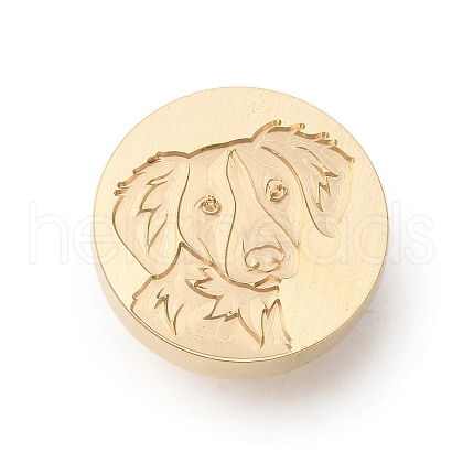 Golden Tone Wax Seal Brass Stamp Heads AJEW-U008-03G-04-1