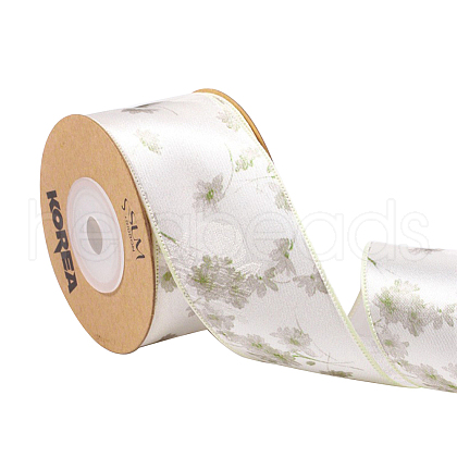 Polyester Lock Edge Printed Flower Ribbon PW-WG70ADC-01-1