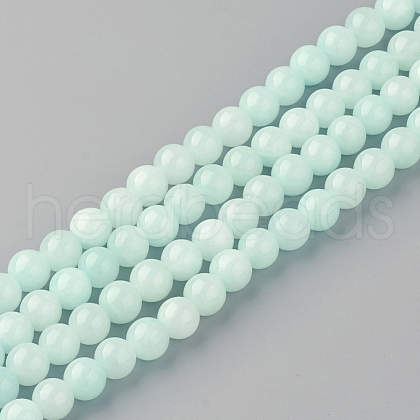Natural Dyed Yellow Jade Gemstone Bead Strands X-G-R271-4mm-Y04-1