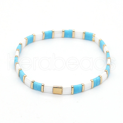 Rainbow Bohemian Style Glass Beads Stretch Bracelets RM1844-13-1