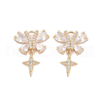 Brass Micro Pave Cubic Zirconia Pendants KK-B125-27G-1