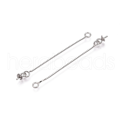 Anti-Tarnish Rhodium Plated 925 Sterling Silver Tassel Pendants STER-N016-05P-1