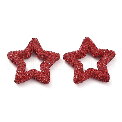 Star Shape Polymer Clay Rhinestone Beads CLAY-NH0001-06B-1