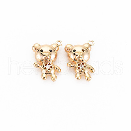 Brass Micro Pave Cubic Zirconia Pendants KK-S364-261-1