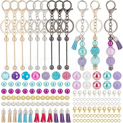   DIY Beadable Keychain Bar Making Kit DIY-PH0017-37-1