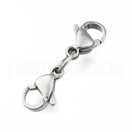 Tarnish Resistant 304 Stainless Steel Lobster Claw Clasps STAS-P001-40P-1