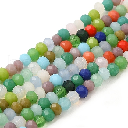 Opaque Imitation Jade Glass Beads Strands EGLA-P062-02B-1