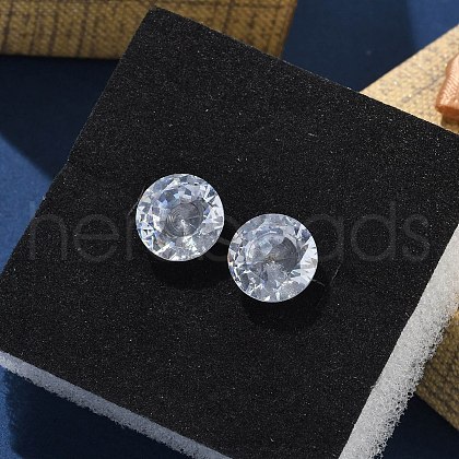Diamond 304 Stainless Steel Crystal Cubic Zirconia Stud Earrings EJEW-U067-01P-1