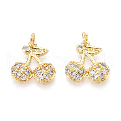 Brass Micro Pave Cubic Zirconia Pendants KK-N265-29G-1