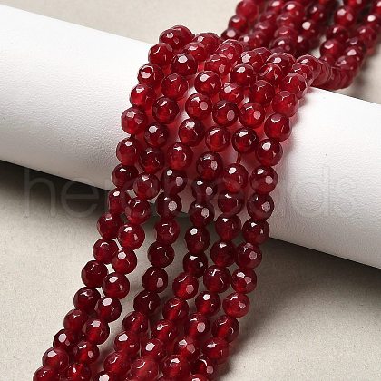 Natural White Jade Bead Strands X-G-R344-4mm-09-1