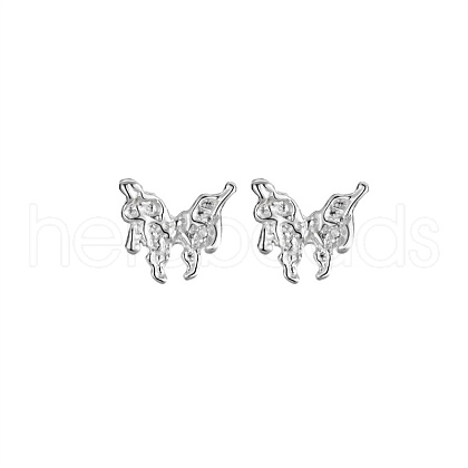Irregular Butterfly 999 Fine Silver Stud Earrings for Women QH4216-1